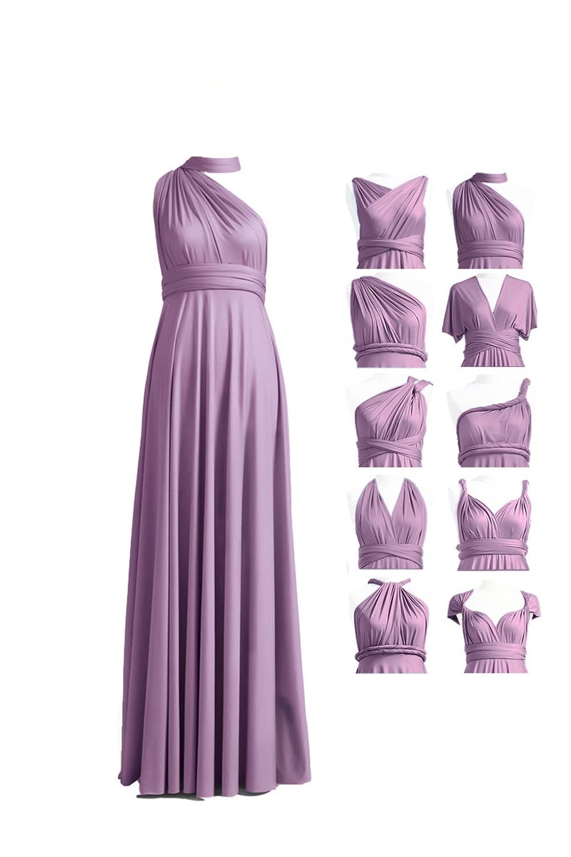 72styles Infinity Dress with Bandeau, Convertible Dress, Bridesmaid Dress, Evening Dress, Transformer Maxi Dress (One Size, Mauve) - Image 1