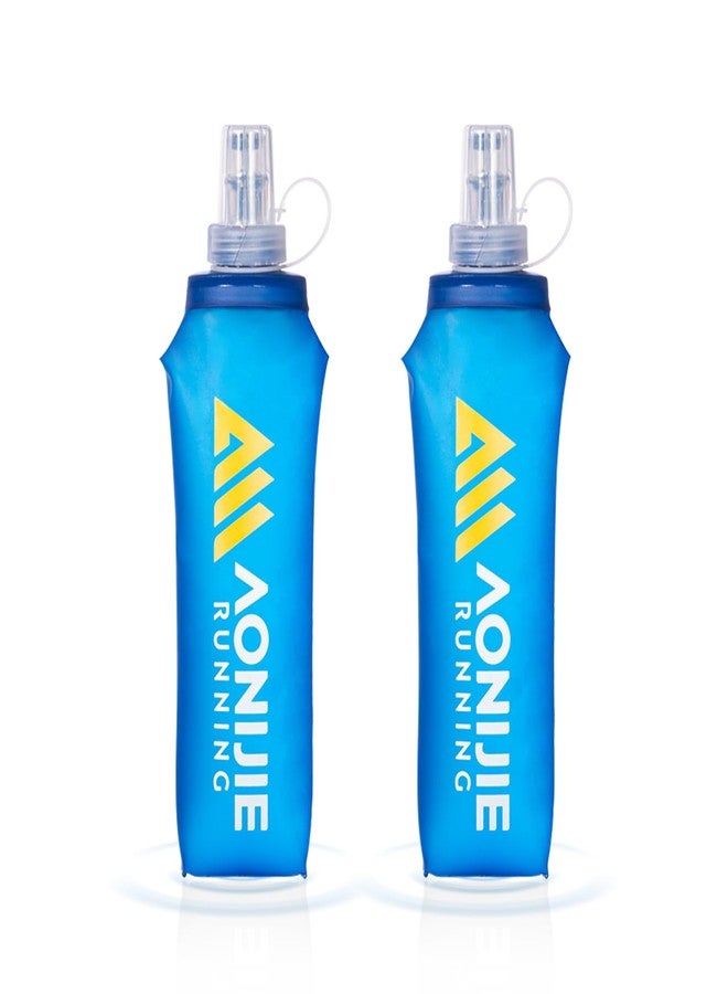 AONIJIE Running Water Bottle 2PCS 500ml/17oz Soft Flask TPU Collapsible Water Bottles, BPA-Free Foldable Leak-Proof Bottle for Hydration Pack, Running Vest, Hiking & Cycling - Image 1