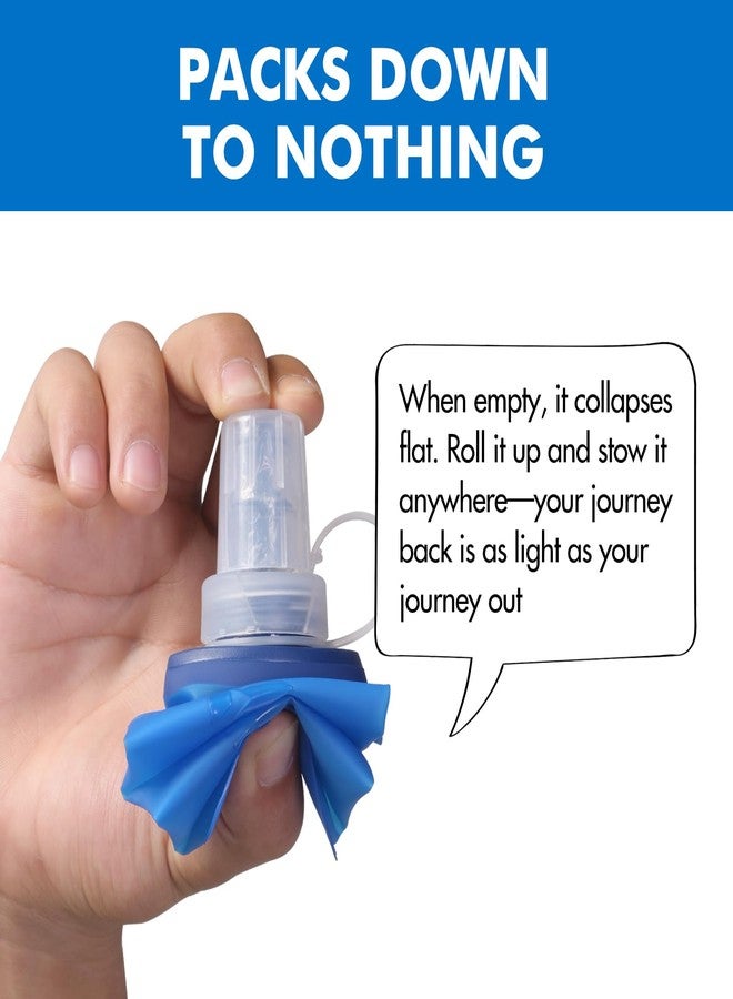 AONIJIE Running Water Bottle 2PCS 500ml/17oz Soft Flask TPU Collapsible Water Bottles, BPA-Free Foldable Leak-Proof Bottle for Hydration Pack, Running Vest, Hiking & Cycling - Image 3