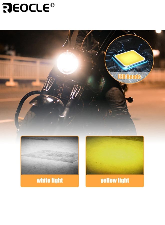 ريوكل 2 قطعة دراجة نارية LED مساعدة القيادة الخفيفة 3D سلسلة IP65 أضواء الضباب المقاومة للماء قبالة الطريق بقعة أضواء للدراجات النارية ATV UTV الإضاءة لا ستروب لركوب الليل والمغامرة - Image 2