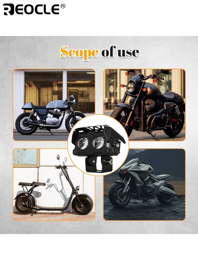 ريوكل 2 قطعة دراجة نارية LED مساعدة القيادة الخفيفة 3D سلسلة IP65 أضواء الضباب المقاومة للماء قبالة الطريق بقعة أضواء للدراجات النارية ATV UTV الإضاءة لا ستروب لركوب الليل والمغامرة - Image 4