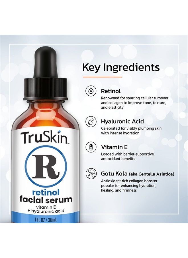 TruSkin Naturals - TruSkin Retinol Serum for Face – Gentle Anti-Aging Serum with Retinol, Hyaluronic Acid, and Vitamin E for A More Youthful Feel – Skin Care Made to Improve Fine Lines, Wrinkles and Skin Tone, 1 fl oz - Image 1