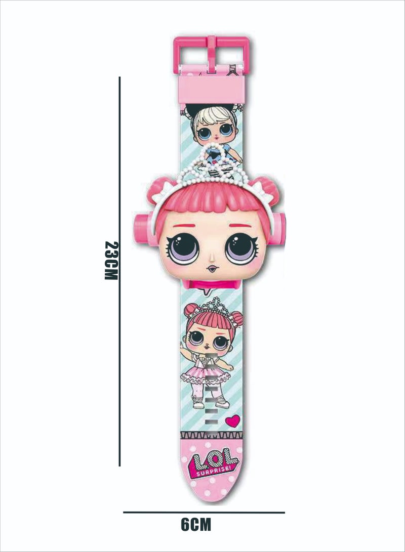 L.O.L. SURPRISE! LOL Surprise Doll Children's Watch Cartoon Electronic Children's Watch (Pink) - Image 2