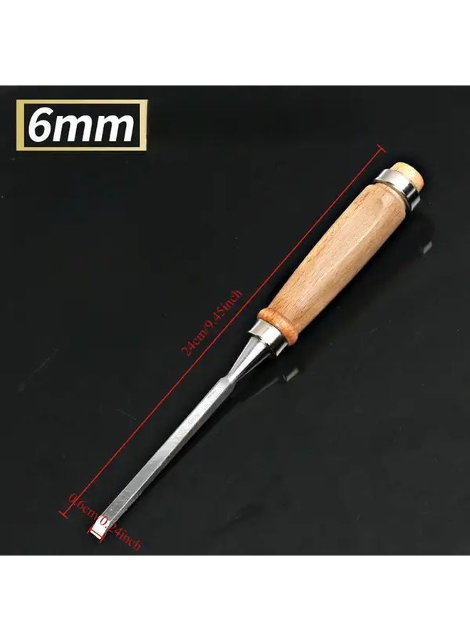 6mm Woodworking Chisel Set With Wooden Handle Precision Wood Carving Tools - Image 5