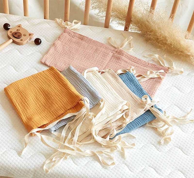 YeeMan Cotton Baby Bedside Hanging Storage Bag2 Pockets Organizer for Baby Cribs and Toys Oatmeal - Image 5