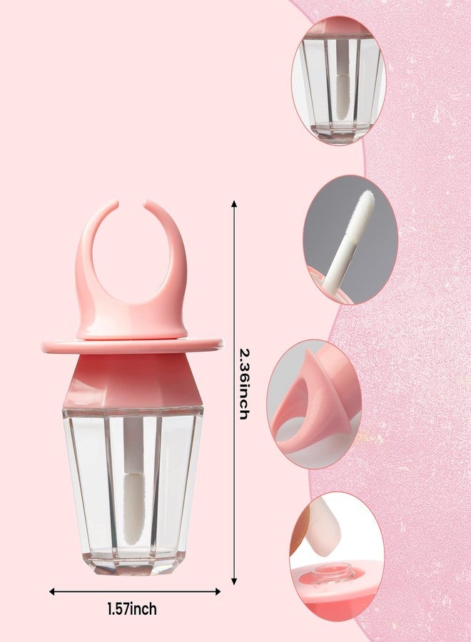 RONRONS 20 Pieces 8ml Diamond Ring Shape Empty Lip Gloss Tube Feeding Bottle Plastic Refillable Lipgloss Bottles Container Clear Lip Glaze Tube with Wand Lip Oil Vials DIY Makeup Holder - Image 3