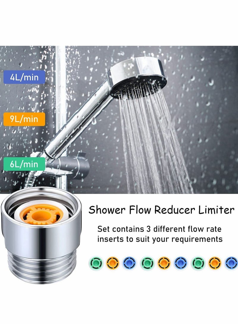 NIBEMINENT 4 Pcs Shower Flow Reducer Limiter Set, Head Restrictor Water Saver Adapter Set for Hotel Bathroom Toilet - Image 3