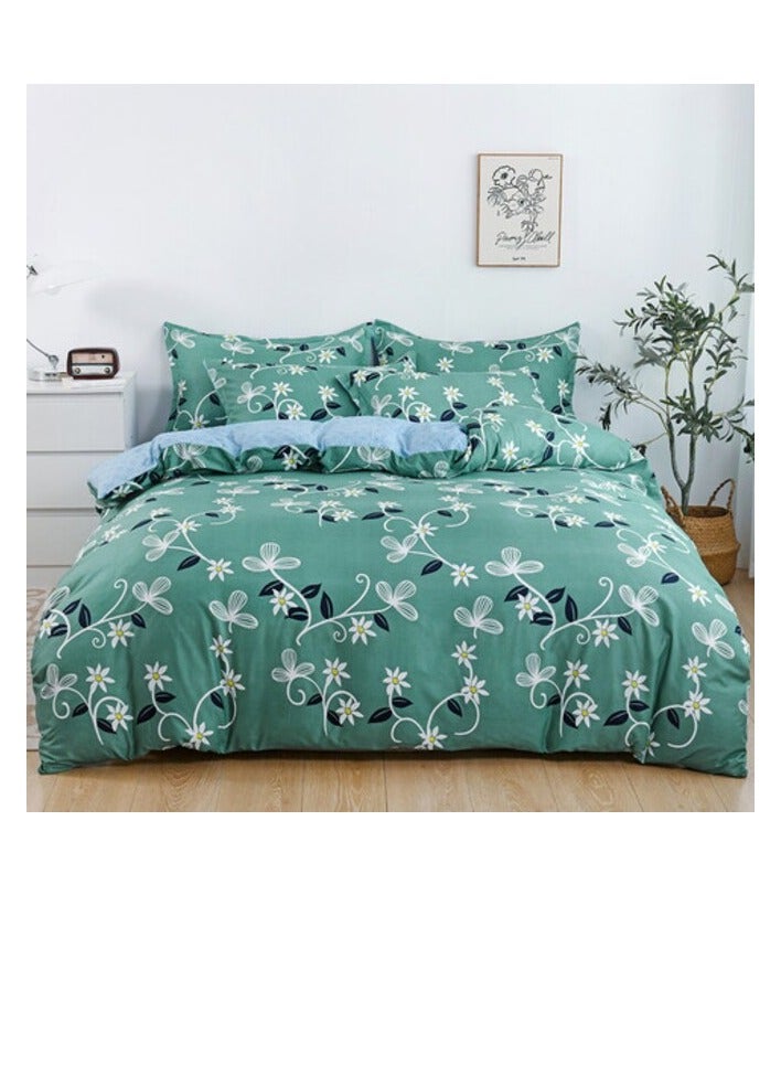 PROMASS 6-Piece King Size Duvet Cover Set, 1 Duvet Cover + 1 Fitted Sheet + 4 Pillow Cases, Microfibre, Gumbo - Image 1