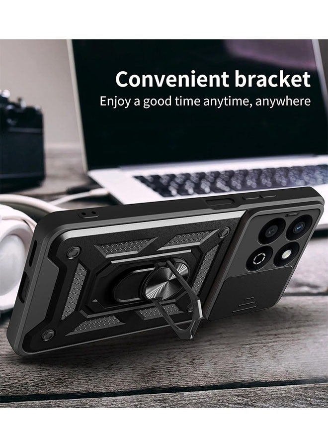 Honor X7c 4G Case Cover Protector Accessories with Camera Len Protection Anti-Scratch Shockproof Anti-Fingerprints Back Cover with 360 Car Mount Magnetic Ring Holder Case Protector - Image 5