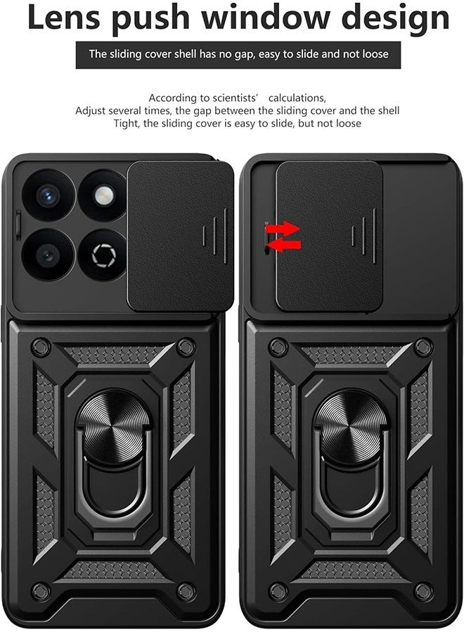 Honor X7c 4G Case Cover Protector Accessories with Camera Len Protection Anti-Scratch Shockproof Anti-Fingerprints Back Cover with 360 Car Mount Magnetic Ring Holder Case Protector - Image 3