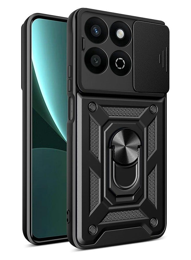 Honor X7c 4G Case Cover Protector Accessories with Camera Len Protection Anti-Scratch Shockproof Anti-Fingerprints Back Cover with 360 Car Mount Magnetic Ring Holder Case Protector - Image 1