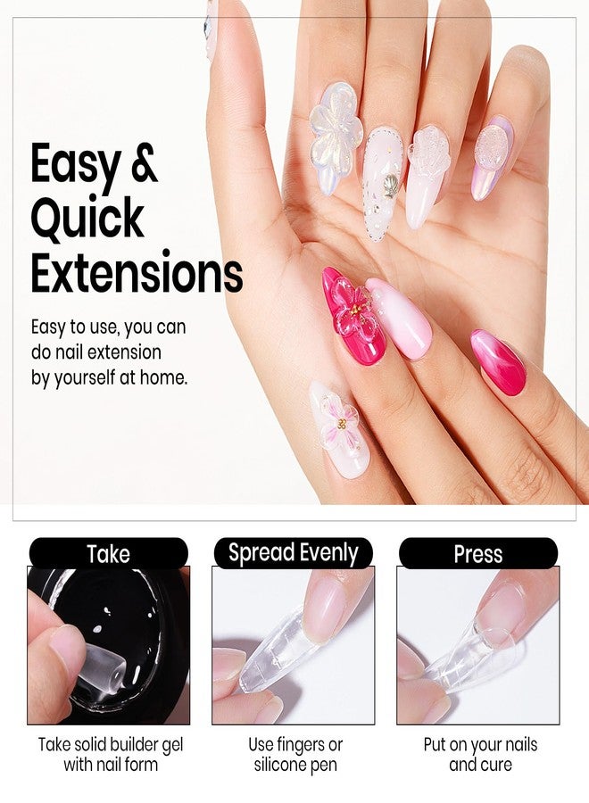 MIZHSE 30g Solid Builder Gel for Nails and 15g 3D Nail Gel, Clear Hard Sculpting Gels for Nails Art Soak Off U V LED Builder Gels for Salon Home DIY Woman - Image 3