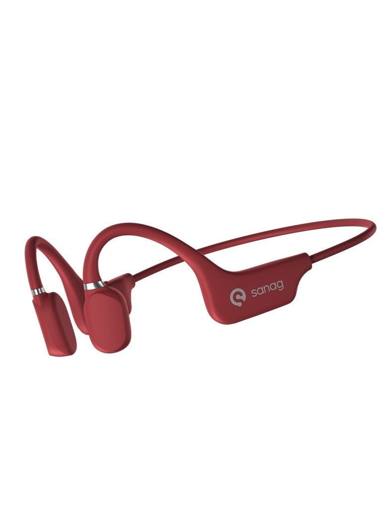 ساناج سماعات رأس لاسلكية بتوصيل هوائي بلوتوث 5.0 مفتوحة الأذن مع ميكروفون خفيفة الوزن مقاومة للماء للجري والمشي والقيادة وركوب الدراجات