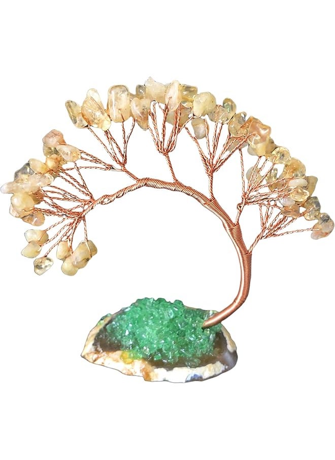 erorex Natural Citrine Crystals Gravel Money Tree Crystal Money Tree For Positive Energy And Wealth Attraction Feng Shui Money Tree With Citrine For Home Office Table Decor Wealth And Luck Decor Gifts  - Image 1