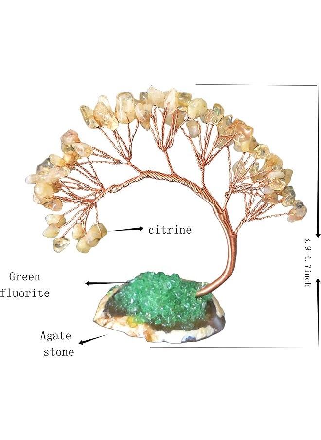 erorex Natural Citrine Crystals Gravel Money Tree Crystal Money Tree For Positive Energy And Wealth Attraction Feng Shui Money Tree With Citrine For Home Office Table Decor Wealth And Luck Decor Gifts  - Image 2