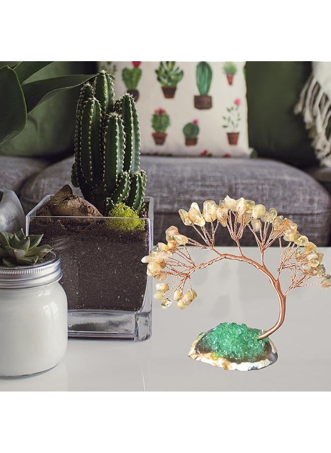 erorex Natural Citrine Crystals Gravel Money Tree Crystal Money Tree For Positive Energy And Wealth Attraction Feng Shui Money Tree With Citrine For Home Office Table Decor Wealth And Luck Decor Gifts  - Image 4