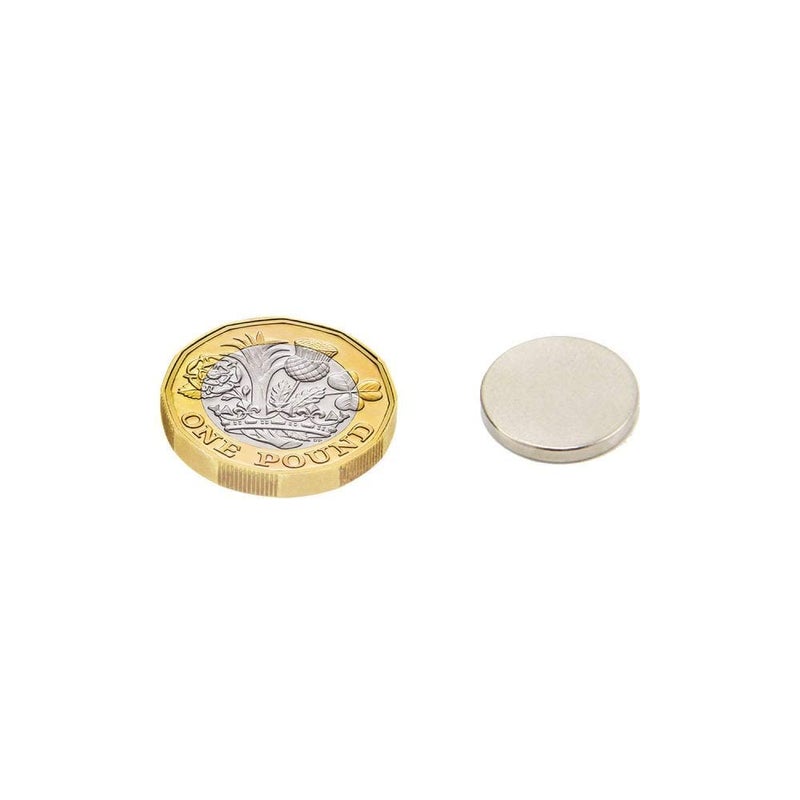 FIRST4MAGNETS مغناطيس عالي الأداء من نوع N52 من النيوديميوم، مثالي للاستخدام في الفنون والحرف اليدوية وصنع النماذج والأنشطة الهواية والمكتب والمنزل – قطر 15 مم × سمك 2 مم – قوة شد 2.4 كجم – عبوة تحتوي على 10 قطع. - Image 2