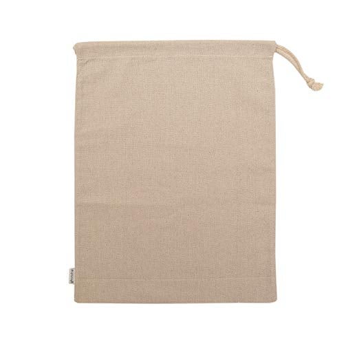 Augbunny Cotton/Linen Blend 14- by 17-1/2-inch Muslin Produce Bags with Drawstring, 6-Pack - Image 1