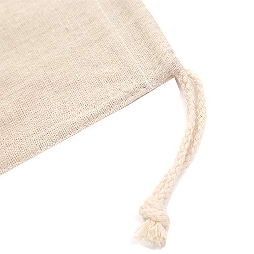 Augbunny Cotton/Linen Blend 14- by 17-1/2-inch Muslin Produce Bags with Drawstring, 6-Pack - Image 5