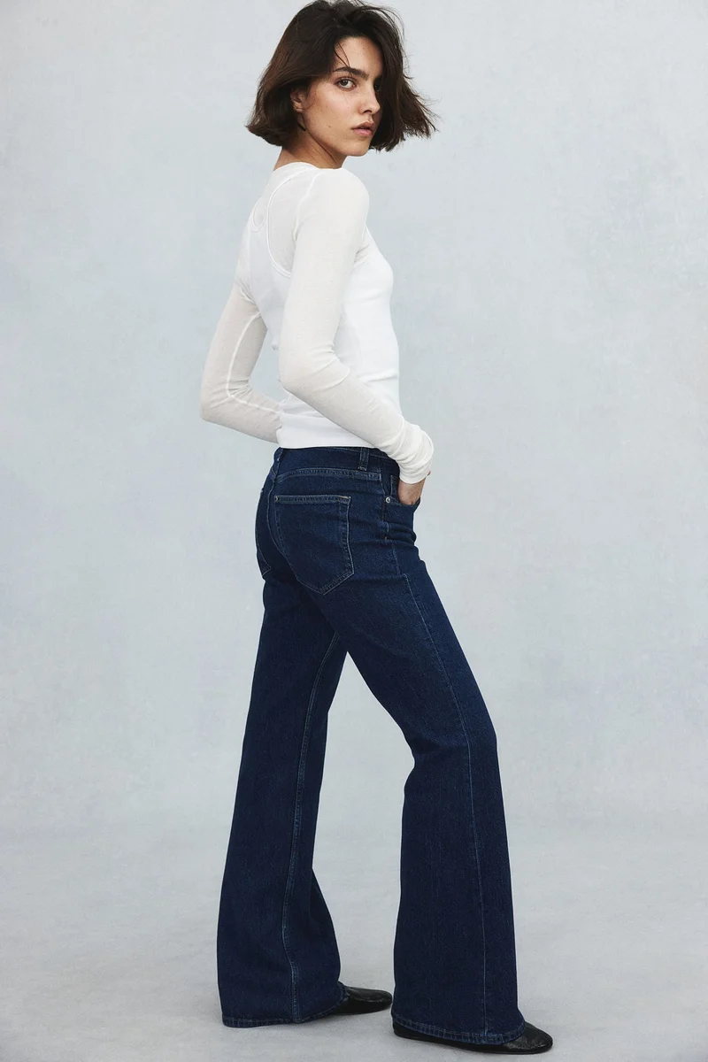 اتش اند ام جينز بخصر مرتفع واسع