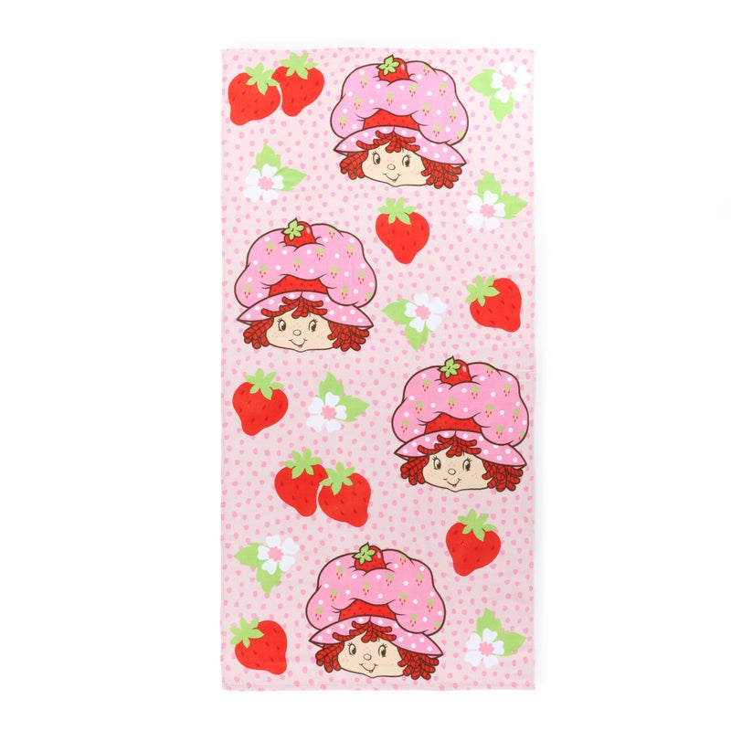 Jay Franco Beach Towel and Tote Bag Set - 16"x 14.5"Canvas Shoulder Handbag with 28"x 58"Super Soft Absorbent Bath Towel, Licensed Product, Pink - Strawberry Shortcake - Image 2