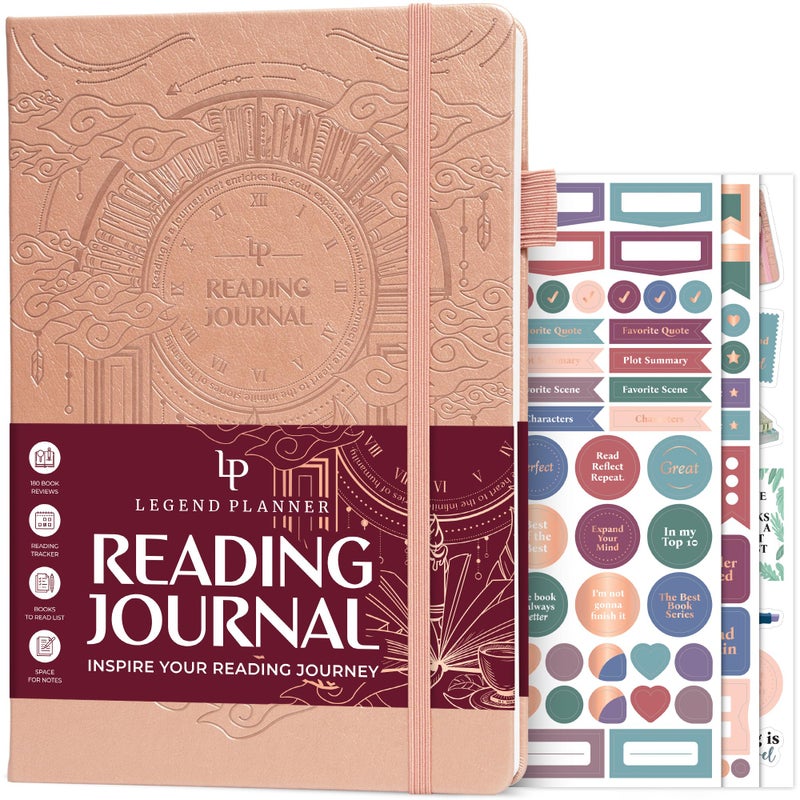 Legend Planner Legend Reading Journal for Book Lovers â€“ Reading Log Tracker for Adults & Kids â€“ Book Nerd Gifts & Accessories, 180 Reviews (Mint Cream) - Image 1