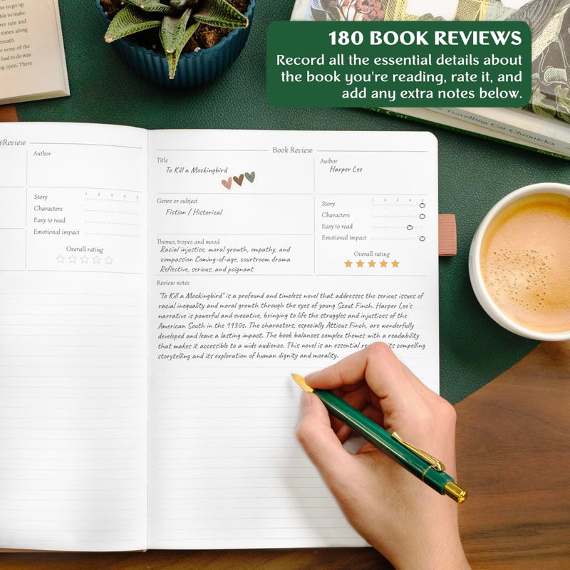 Legend Planner Legend Reading Journal for Book Lovers â€“ Reading Log Tracker for Adults & Kids â€“ Book Nerd Gifts & Accessories, 180 Reviews (Mint Cream) - Image 4