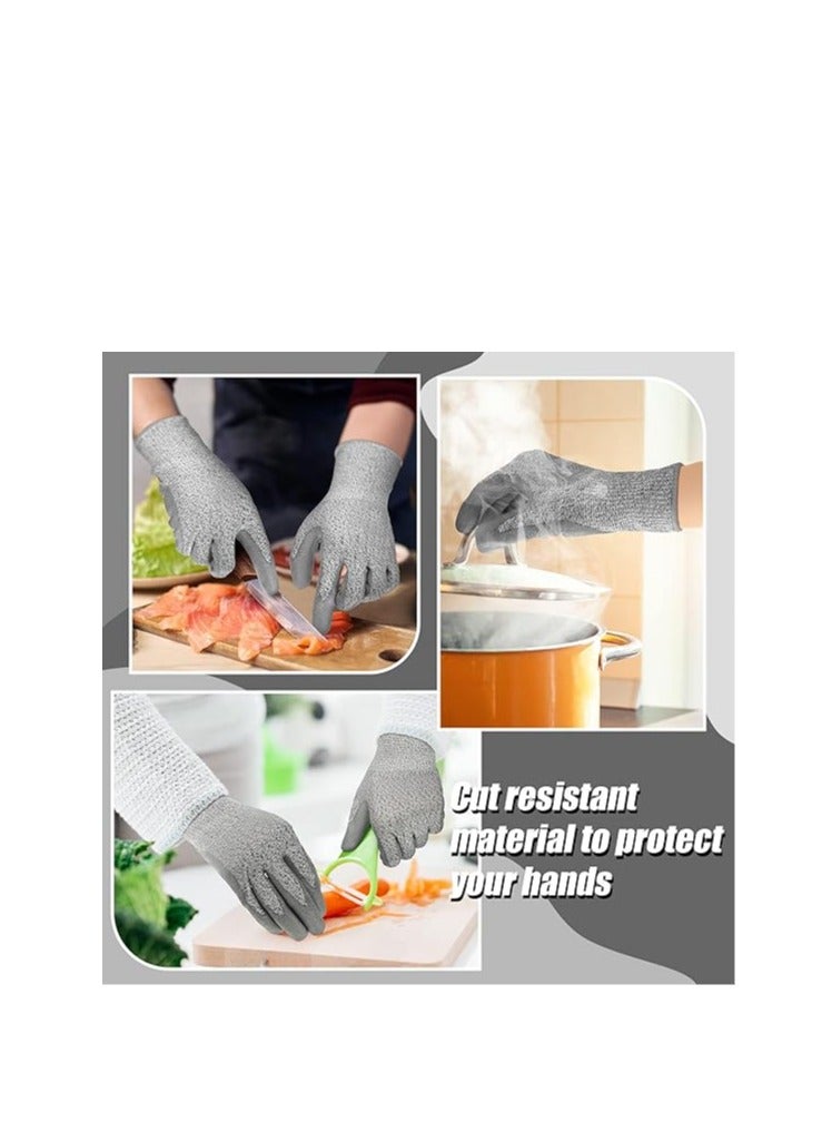 Level 5 Cut Resistant Gloves for Kitchen and Gardening, 3 Pairs Food Grade Cutting Gloves for Oyster Shucking, Fish Filleting and Wood Carving - Image 3