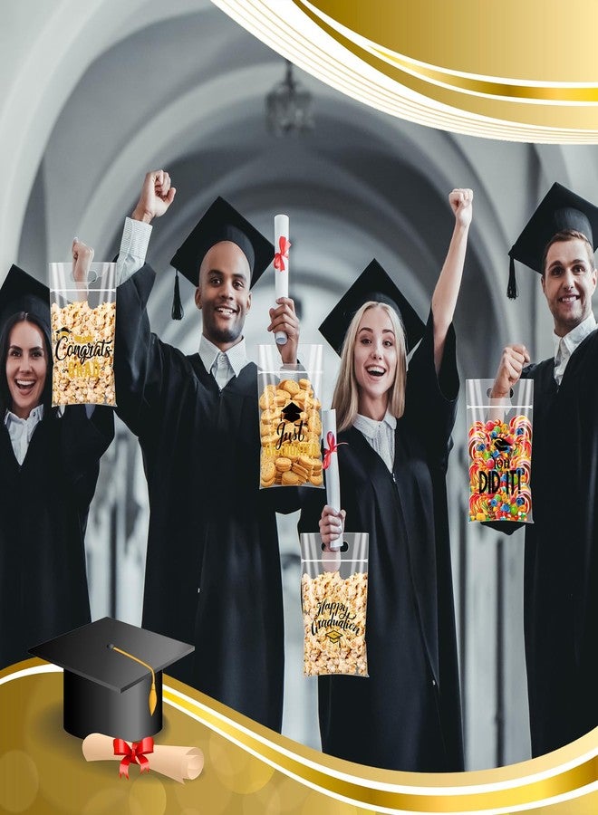 Sinload 48 Pcs Graduation Gift Bags Grad Treat Bags with Handles Transparent Sealed Bag Resealable Congrats Grad Plastic Bag for Graduation Theme Party Favors Candy Gift Wrap Supplies Decoration - Image 2