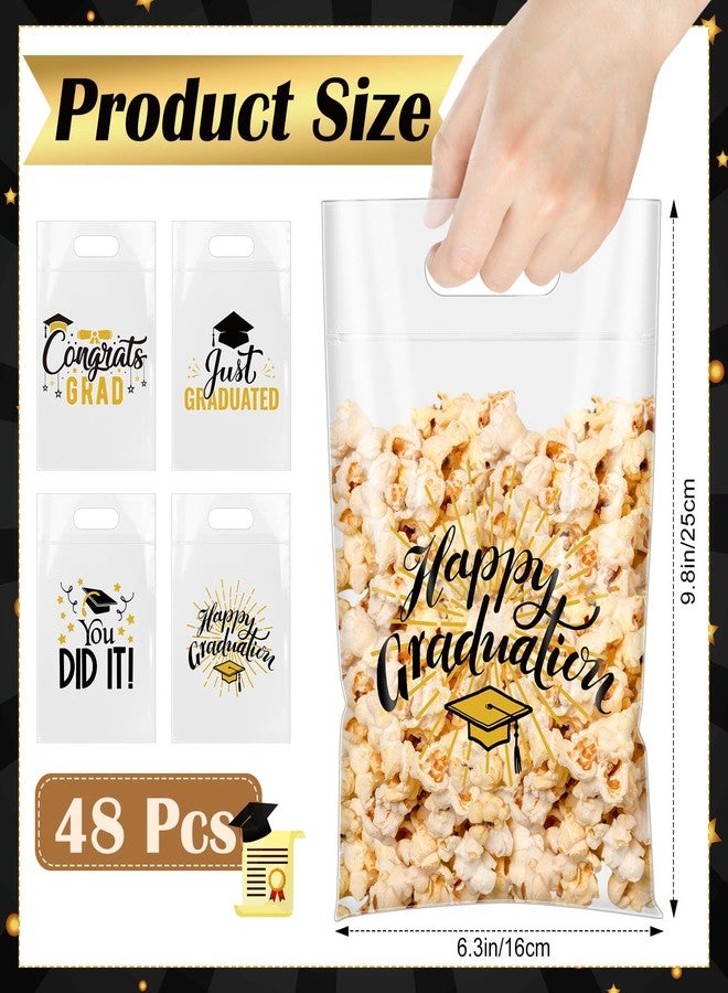 Sinload 48 Pcs Graduation Gift Bags Grad Treat Bags with Handles Transparent Sealed Bag Resealable Congrats Grad Plastic Bag for Graduation Theme Party Favors Candy Gift Wrap Supplies Decoration - Image 3