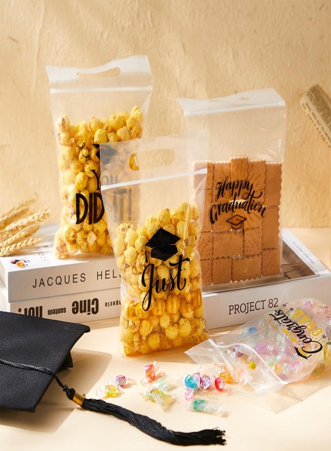 Sinload 48 Pcs Graduation Gift Bags Grad Treat Bags with Handles Transparent Sealed Bag Resealable Congrats Grad Plastic Bag for Graduation Theme Party Favors Candy Gift Wrap Supplies Decoration - Image 5