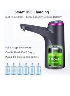 Generic Water Dispenser, Portable Water Bottle Pump for Universal 3, 4 and 5 Gallon with USB Electric Charging and Automatic Off Switch  - Image 2