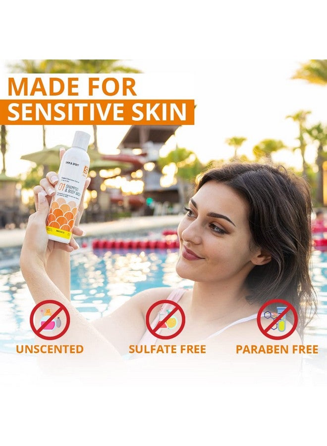 سولبري شامبو الكلور وغسول الجسم للأطفال - بدون رائحة مع فيتامين سي، 8 أونصة سائلة - Image 3