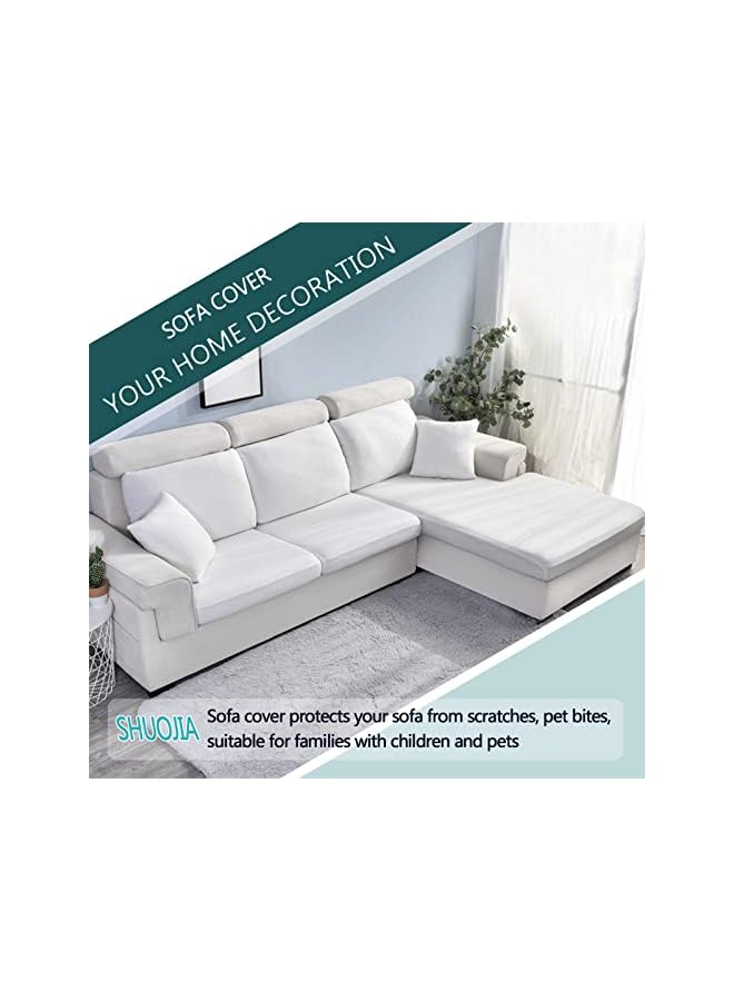 The Bros Sofa Seat Cushion Covers, Waterproof Sofa Seat Cushion Covers Replacement, Stretch Sofa Cushion Protector for Individual Cushions,Seat Couch Cover for Pets & Kids (1-Seater,White) - Image 2
