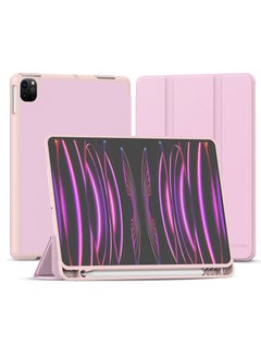 Terra iPad Terra Cover for Apple iPad 12.9/2018/2020/2021/2022 Inch with Smart Pen Holder Slim Smart Cover with Fabric Stand Pink  - Image 1