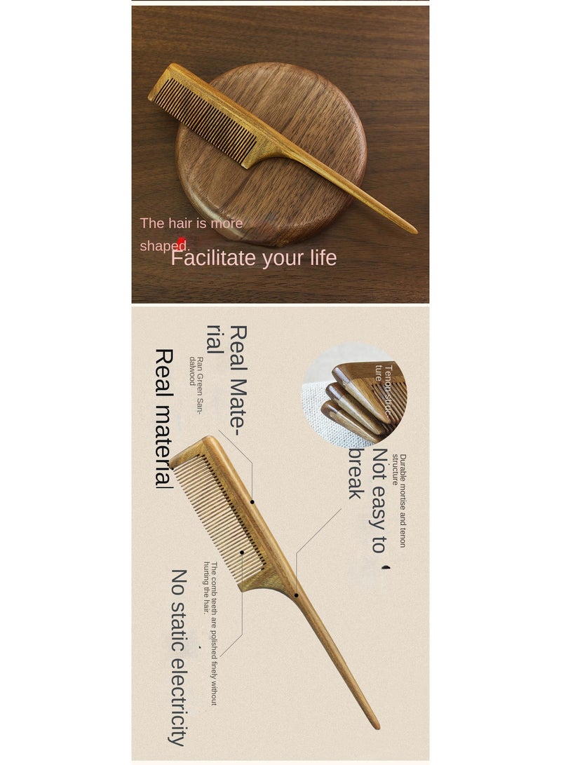 ORiTi Handmade 100% Natural Green Sandalwood Hair Combs - Anti-Static Sandalwood Scent Natural Hair Detangler Wooden Comb - Image 2