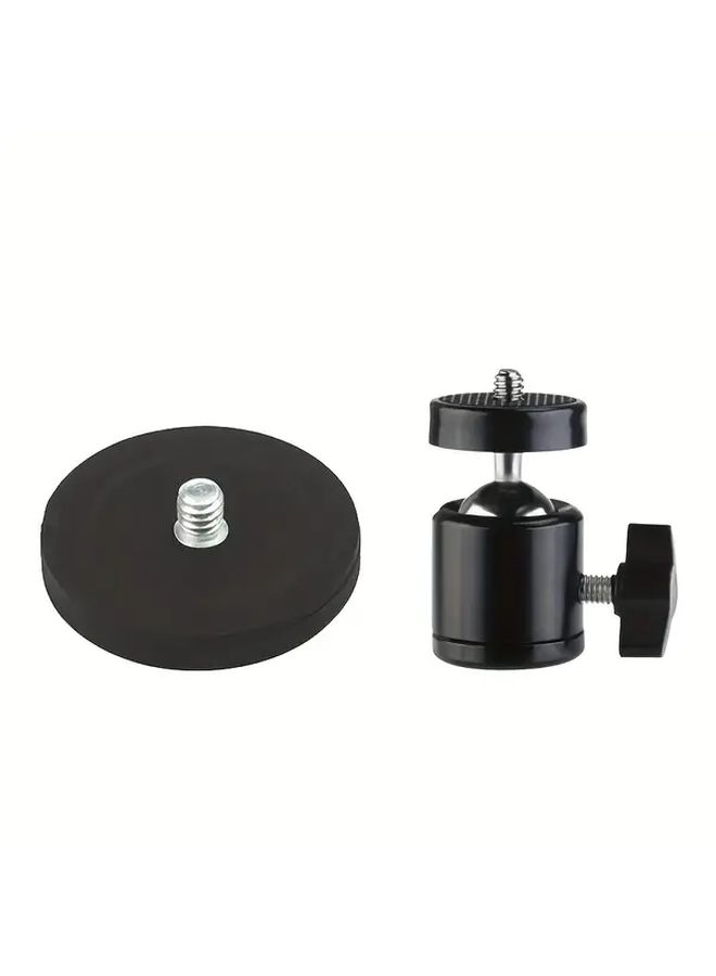 Camera Fixed Bracket With 360 Degree Rotating Dual Ball Heads Powerful Magnetic Base And 1 4 Inch Threaded Adapter For Action Cameras Universal Automotive Mobile Phone Bracket Magnetic Base - Image 5