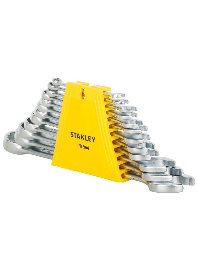 Stanley STANLEY 70964E 12Piece Chrome Vanadium Steel Combination Spanner Set with MaxiDrive System Anti  - Image 4