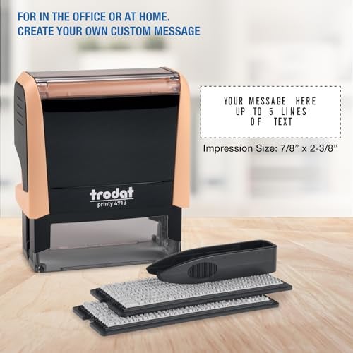 Trodat Printy 4913 Self-Inking Do It Yourself (DIY) 5 Line Personalized Custom Message Stamp with Black Ink - Image 3