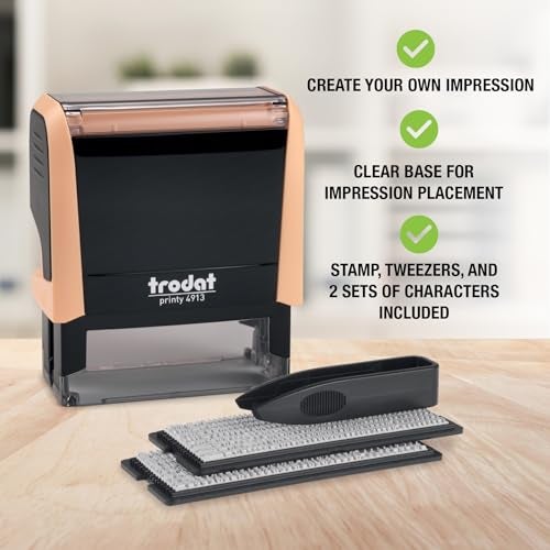Trodat Printy 4913 Self-Inking Do It Yourself (DIY) 5 Line Personalized Custom Message Stamp with Black Ink - Image 2