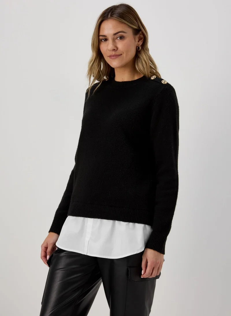 Matalan Black Military 2 in 1 Jumper