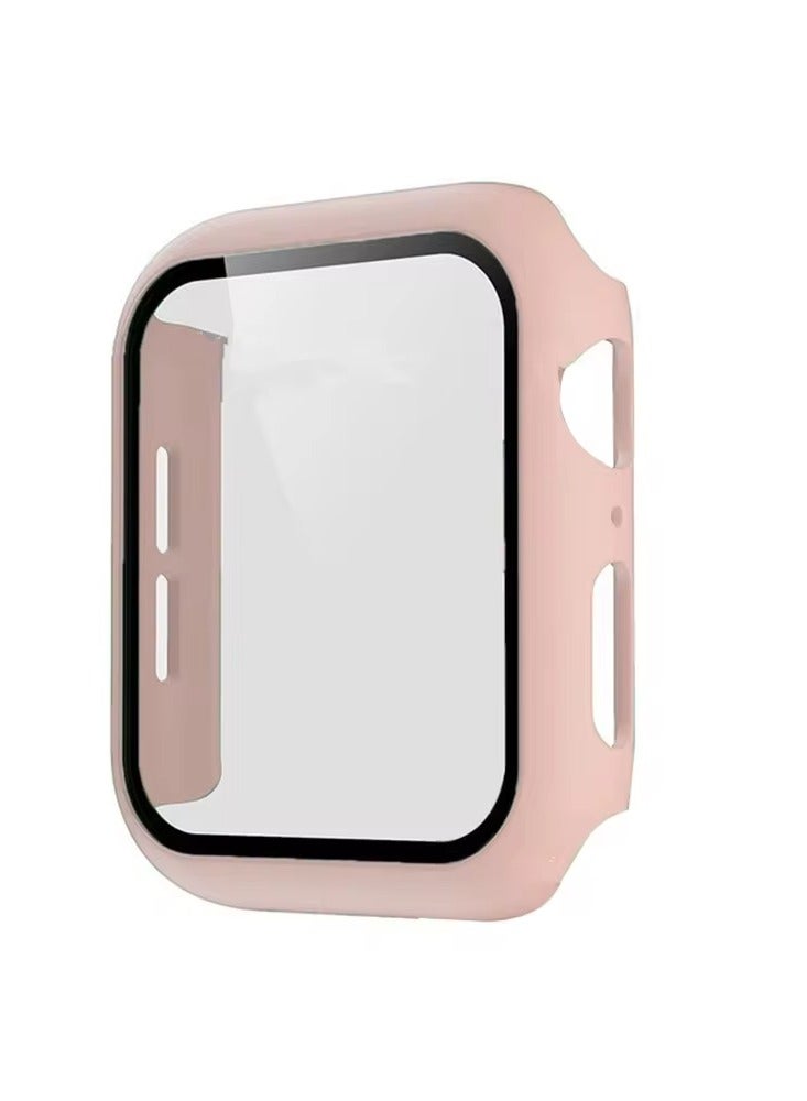 تي دبليو إي جي جي أو أن حافظة ساعة ابل 44 مم، حافظة حماية كاملة مصنوعة من الزجاج المقوى لساعة ابل مناسبة لساعات SE2/SE/Series 6/5/4 مقاس 44 مم باللون الوردي - Image 2
