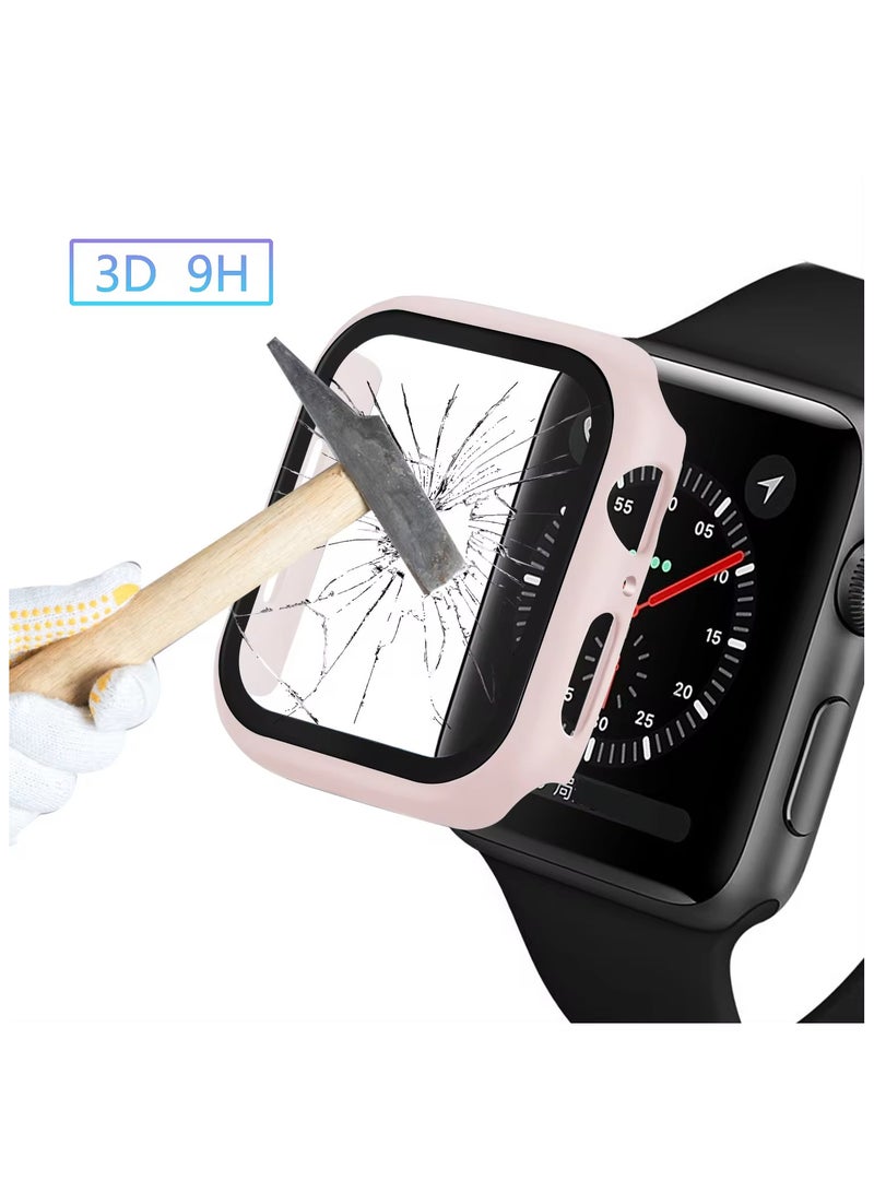 تي دبليو إي جي جي أو أن حافظة ساعة ابل 44 مم، حافظة حماية كاملة مصنوعة من الزجاج المقوى لساعة ابل مناسبة لساعات SE2/SE/Series 6/5/4 مقاس 44 مم باللون الوردي - Image 3