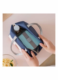 KASTWAVE Cute Lunch Bags for Women, Fashion Lunch Box Containers Thermal Waterproof Lunch Organizer Insulated Lunch Tote Bag for Girls Men Adult Work School Picnic (Navy Blue)  - Image 4