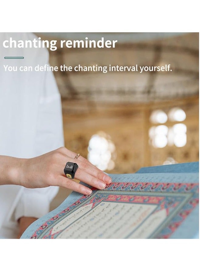 خاتم لينجي الذكي، صلاة المسلمين، تذكير بأوقات الصلاة، شاشة OLED، عداد تسبيح، خاتم ذكي، تقنية قابلة للارتداء، مقاوم للماء (18 مم) - Image 2