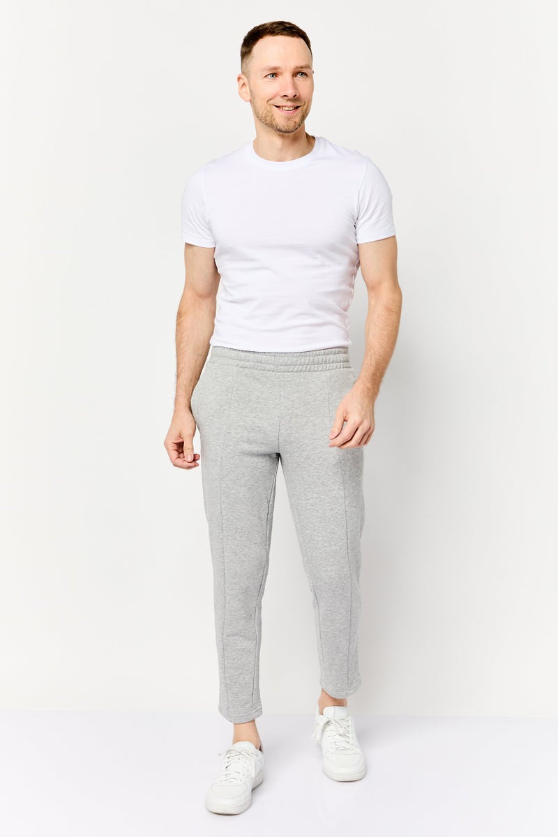 Celio Men Regular Fit Solid Jogger Pants, Grey  - Image 2