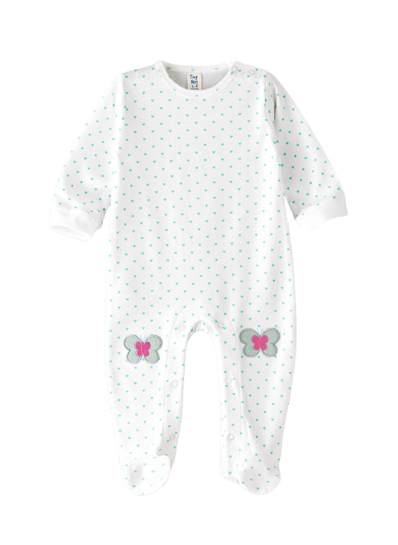 Tiny Hug Sleepsuit of Cotton for Girls, Soft and Comfortable Cotton, Perfect for Everyday Wear and Easy Diaper Changes  - Image 1