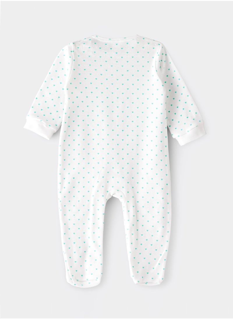 Tiny Hug Sleepsuit of Cotton for Girls, Soft and Comfortable Cotton, Perfect for Everyday Wear and Easy Diaper Changes  - Image 2