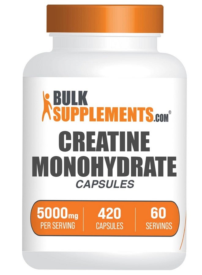 بالك سابلمنتس كبسولات الكرياتين أحادية الهيدرات من BulkSupplements.com - كرياتين أحادي الهيدرات مجهري، حبوب الكرياتين - 7 كبسولات كرياتين لكل حصة، 5000 ملغ، خالية من الغلوتين، 420 كبسولة (عبوة من كبسولة واحدة) - Image 1