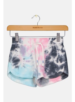 Kids Girl Tie Dye Basic Short, Pink Combo